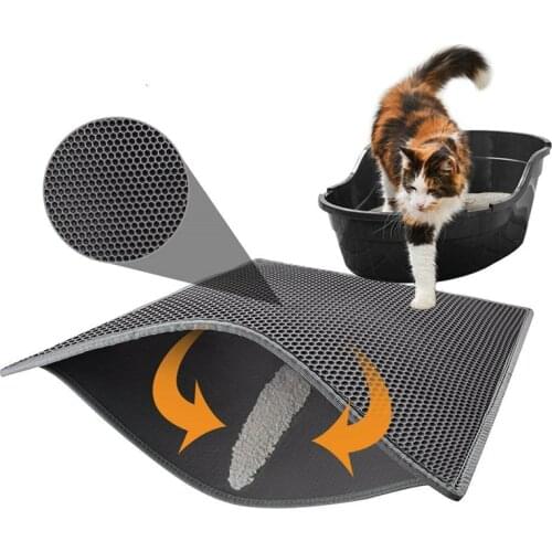 Pet Cat Litter Mat Waterproof EVA Vehicle Pad Double Layer Dog Litter Trapping Puppy Litter Box Mat Clean Pad Products for Cats