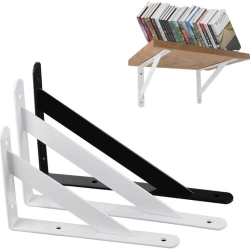 2pcs Metal Shelf Bracket L Shape Thickened Corner Brace Shelf Right Angle 6-20 inch Bracket for Commodity Furniture Fitting