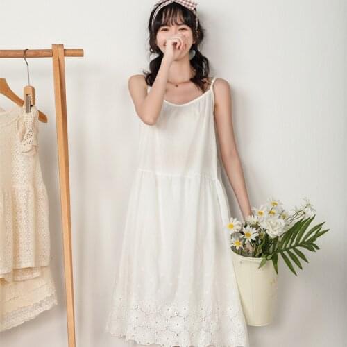 Lamtrip Summer Beach Strapless Sleeveless Cool Breathable Hollow Out Cotton Dress