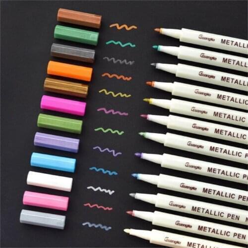 10 Colors Set Drawing Painting Marker Pens Metallic Pen For Black Paper Glass Wood Art School Supplies Stationery Signature Pen