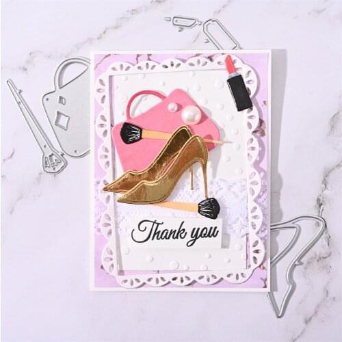 InLoveArts Craft High Heels Metal Cutting Dies Lipstick Scrapbook Paper Craft Knife Mould Blade Punch Handbag Stencils Dies 2021