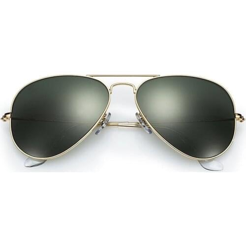 Top Quality Pilot Glass Lenses Unisex Eyewear From Classic Design Lens Man Sunglasses UV400 Rays Beach Gafas Sol Muje 3025