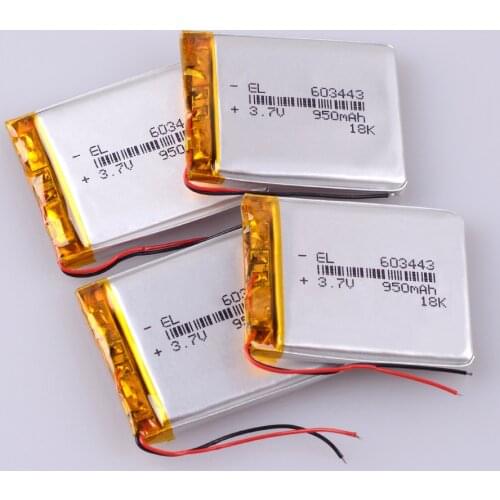 603443 3.7V 950MAH Original Li-Po Rechargeable Battery For MP3 MP4 MP5 GPS E-book navigation built- in lithium polymer battery