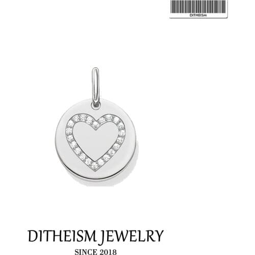 Pendant Charms Disc Heart 925 Sterling Silver Fit Necklace,2021 Summer Brand New Fine Jewelry Romantic Bijoux Love Women Gift