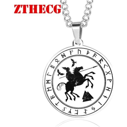New Viking Mens Necklace Stainless Steel Jewelry Vintage Punk Vikings Wolf War Horse Cuba Chain Pendant Necklaces for Women