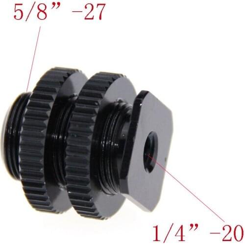 5/8"-27 Male Threaded Cold Shoe Adapter To Hot Shoe For Microphone Mic Mount camera