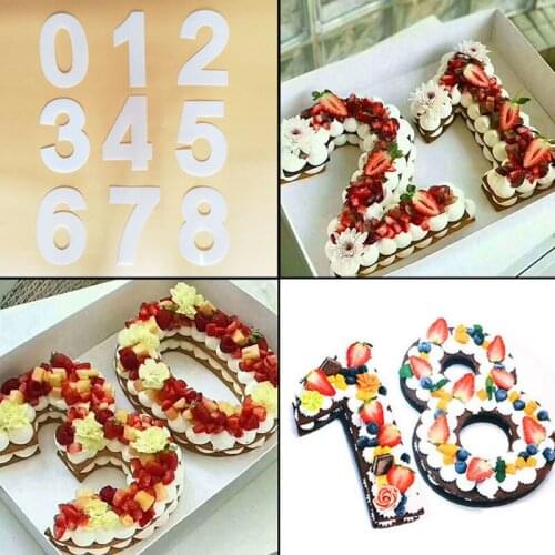 Pet Digital Cake Mold Decoration Baking Diy Letters Numbers Letters Birthday Cake Tools Baking Jelly Candy Pastry Acrylic Cutter