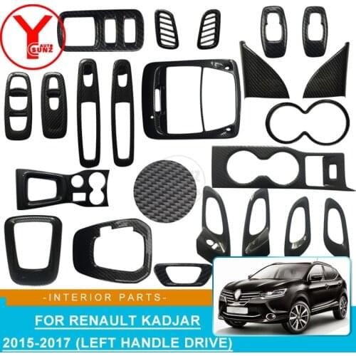 ABS carbon door armrest for cars switch cover For Renault Kadjar Dynamique 2015 2016 2017 car accessories interior parts YCSUNZ