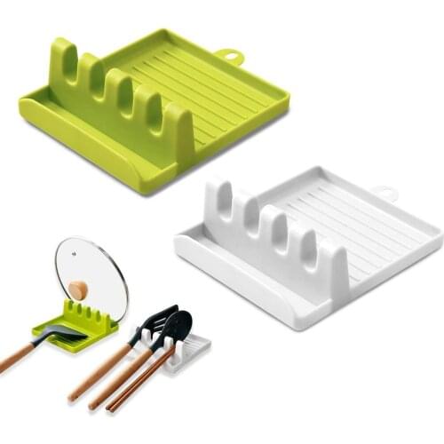 Cooking Utensil Rest Kitchen Organizer and Storage with Drip Pad Kitchen Fork Spoon Holders Non-slip Pad Kitchen Accessories