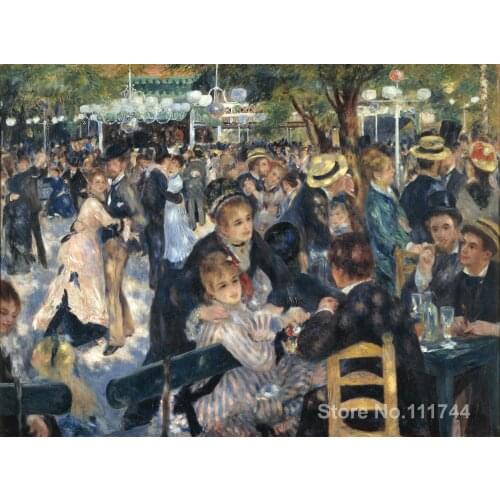 Portrait art Dance at Moulin de la Galette Pierre Auguste Renoir reproduciton oil painting High quality Hand painted