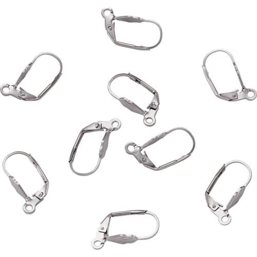 100pcs 304 Stainless Steel Hoop Earrings 19x11x4.5mm Lever Back Hoop Earrings with Open Loop for Earring Jewelry Making DIY F80
