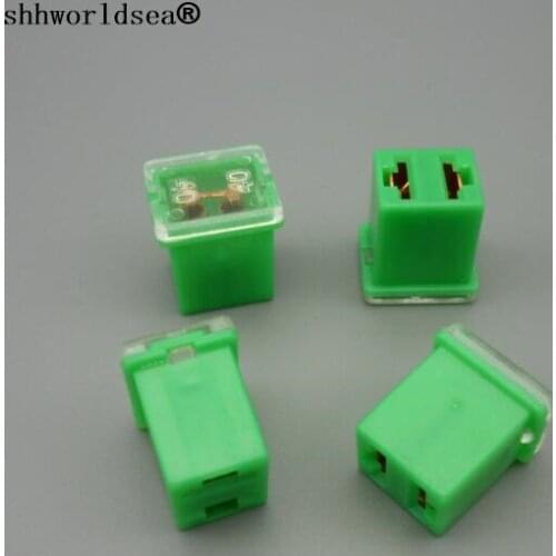 Shhworldsea 50PCS 32V 40A green auto mini fuse link mini female type car fuse holder fuze box PAL Pacific fuse connector