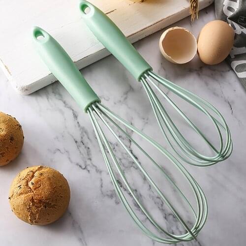 Silicone Balloon Whisk Plastic Handle Egg Whisk Balloon Egg Beater for Kitchen Silicone Egg Beater Tool DIY Baking Tool