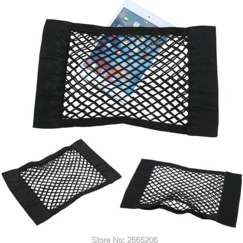 1PCS Universal Car Accessories Car Trunk bag storage network Car Seat Back Storage Mesh Magic Tape Luggage Holder Car Styling