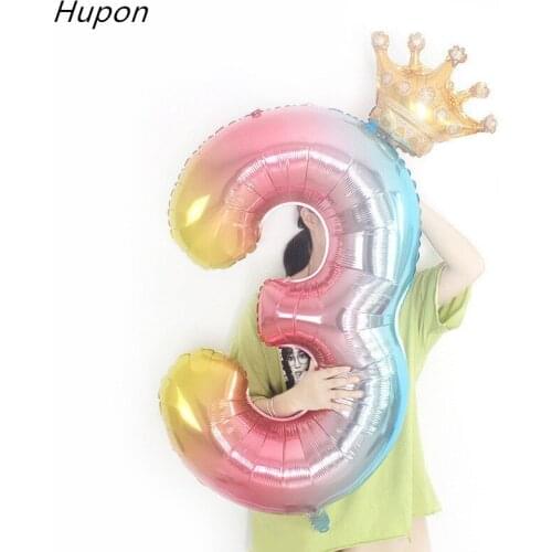 32inch Number Foil Balloons Digit air Ballon Kids Birthday Party Balloon Festival Party anniversary Crown Globos Decor Supplies