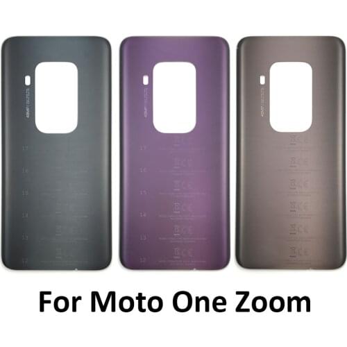 Back Battery Cover With Glue Adhesive Sticker For Moto One Macro One Hyper One Zoom One Fusion One Vision E7 Replacement Part