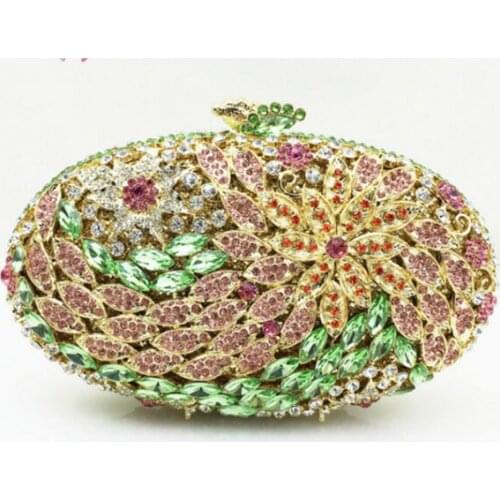 Women Crystal diamond Evening Bags Metal Hard Case Box Clutch bag Diamond Minaudiere Wedding Handbag Bridal clutch Purse bags