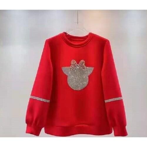 2021 Autumn Winter Fashion Sweatshirts High Quality Women Sequined Patterns Long Sleeve Casual Orange Green Red Sweatshirts