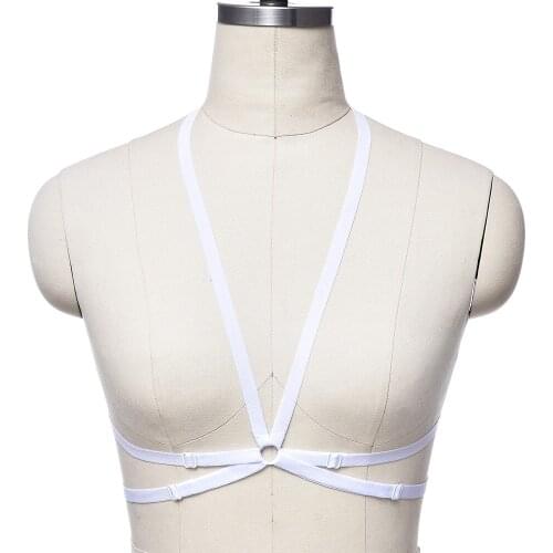 Women Sexy Bondage Crop Top Body Harness Lingerie Bra Gothic Punk Bralette Women Adjustable Garter Belt Soft Body Cage
