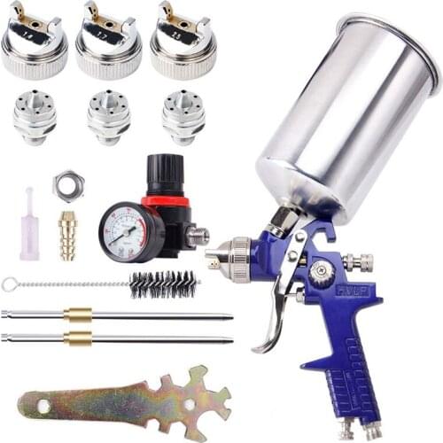 1.4MM 1.7MM 2.5MM HVLP Gravity Feed Paint Sprayers 1000CC Aluminum Cup Auto Air Spray Tool Airbrush Painting Tool Kit