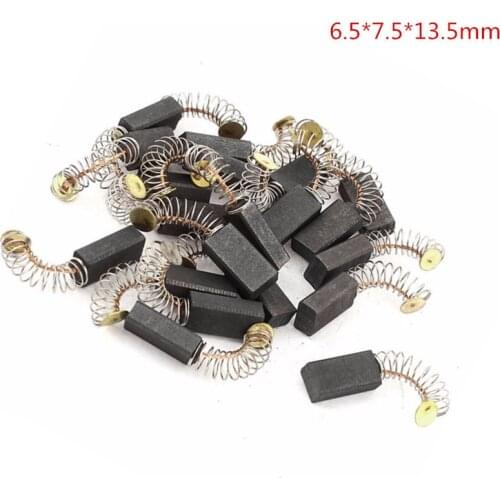 10Pcs Drill Electric Grinder Replacement Carbon Brushes Mini Spare Parts For Electric Motors Rotary Tool 6.5*7.5*13.5mm
