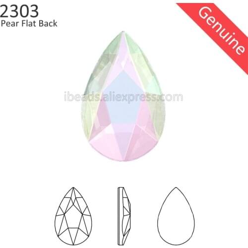 100% Original Crystals from Swarovski 2303 pear flat back no hotfix rhinestone for nail art DIY jewelry decorate clothing
