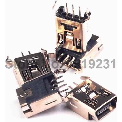 20PCS MINIUSB Mini USB Female USB Socket 5P 180-degree Line 5 Feet