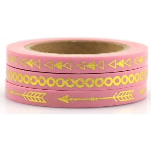 3 rolls/lot Pink Blue Black Christmas Foil Slim Washi Tape Japanese Paper 10m Cute Masking Tape Photo Album Diy Decorative Tapes