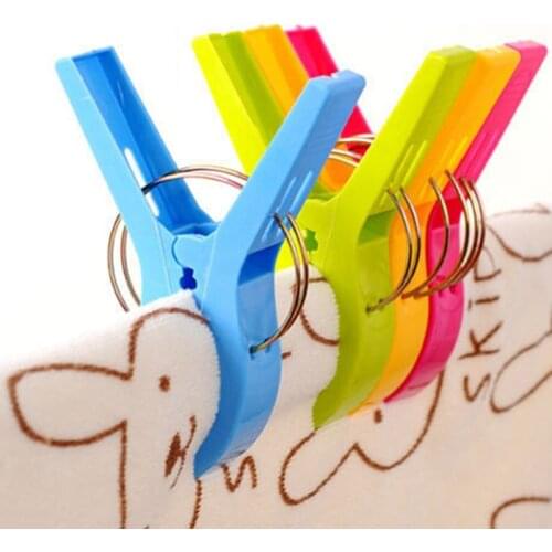 4/1 pcs Powerful Plastic Clothes Pegs Large Clothes Clips Plastic Beach Towel Pegs clothespin Clips Laundry Storage Organizer