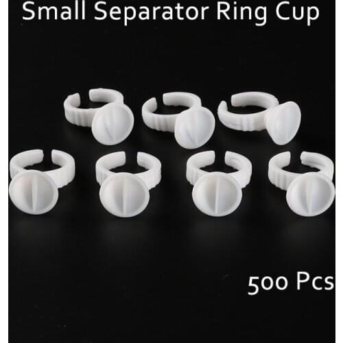 500 pcs S Size White Plastic Disposable Permanent Makeup Eyebrow Lip Tattoo Pigment Container Ring Ink Cup for Tattoo Supplies