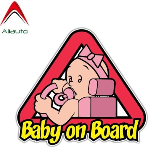 Aliauto Funny Car Sticker Cute Baby on Board Warning Accessories PVC Decal Personality for Renault Opel Seat Vw Nissan,15cm*13cm