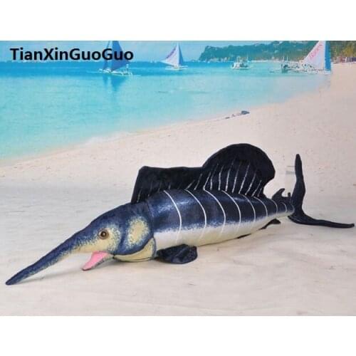 Large 110cm cartoon Sailfish soft doll Sailfish plush toy throw pillow birthday gift h0800