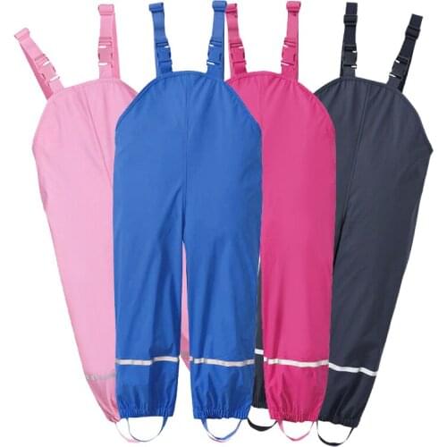 Spring Rain Trousers for Girl PU Waterproof Summer Boys Pants Windproof Sports Leggings Kids 2019 Children Trousers Overalls