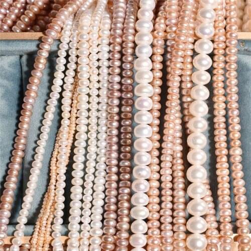 4-10mm Natural White Pink Purple Freshwater Pearl Loose Beads for Make Jewelry DIY Bracelet Necklace Accessories 1/Strand 15