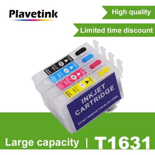 Plavetink Ink Cartridge T1621 T1631 T16 For Epson WorkForce WF 2010W 2510WF 2520NF 2530WF 2540WF 2630WF 2650DWF 2660DWF Printer