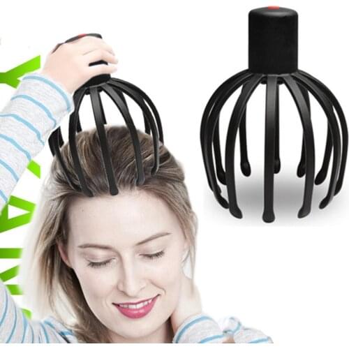Electric Octopus Claw Scalp Massager Stress Relief Therapeutic Head Scratcher Relief Hair Stimulation Hands Free Rechargable