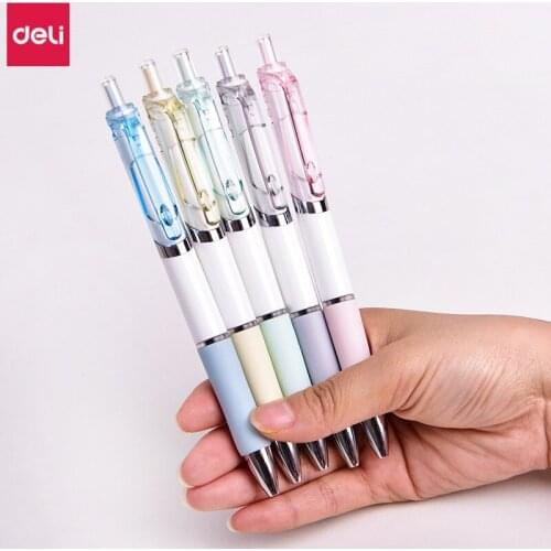 Deli gel pen 0.5mm 48 pcs kawaii pens korea cute stationery student writing black ink gel pen school & office supplies wholesale