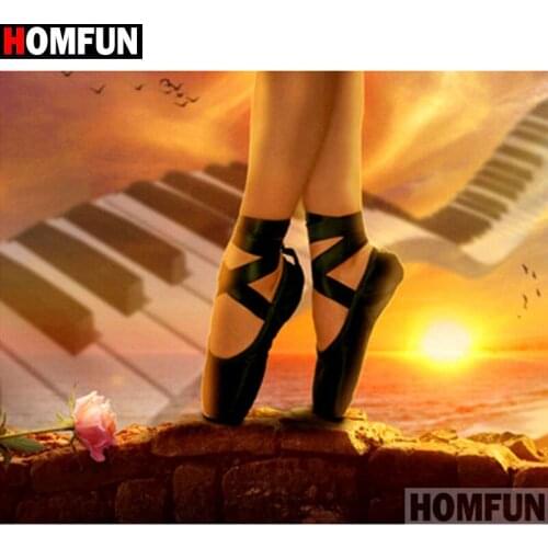HOMFUN Full Square/Round Drill 5D DIY Diamond Painting "Ballet shoes" Embroidery Cross Stitch 5D Home Decor Gift A14163
