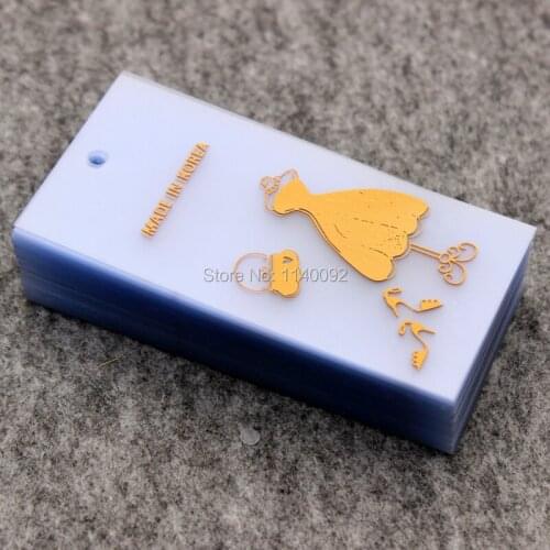 Custom clothing T-shirt plastic tags/labels/garment golden printed labels/clear PVC hang tag/swing tag 1000 pcs a lot