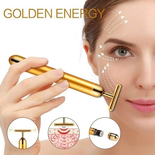 Beauty Bar 24k Golden VibrationFace Massager Face Slimming Anti-wrinkle Skin Care Firming Skin