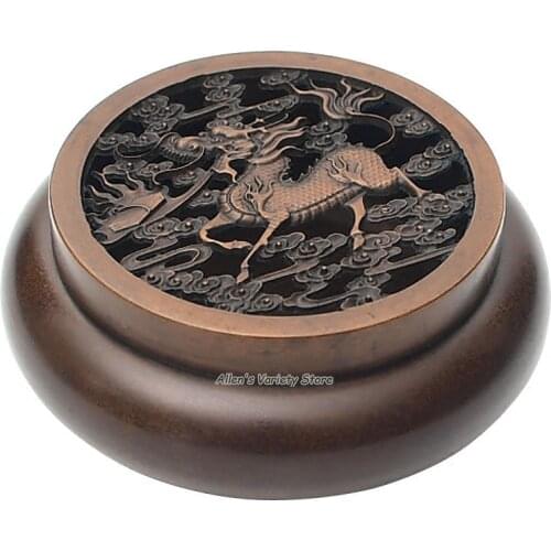 Chinese unicorn Metal Blue Brass Copper Box Coils incense Zinc Alloy Censer Thurible burner Coil Incense burner Incensory