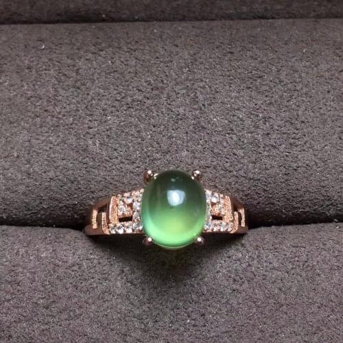 Natural grape stone ring, crystal clear, sleek, 925 silver, womens beautiful jewelry