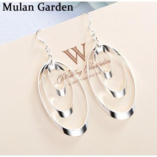 M&G Fashion Three Ovals Dangle Earring Simple Elegant Statement Earring Jewelry Women Accessories Wholesale Hot Sale Gift