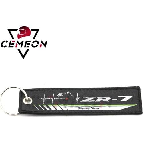 Kawasaki Motorcycle Key Pendant ZR-7 ZX-11 ZX-12R 9R 14R 3R 6R 10R ZX-6RR Embroidered Keychain Key Ring