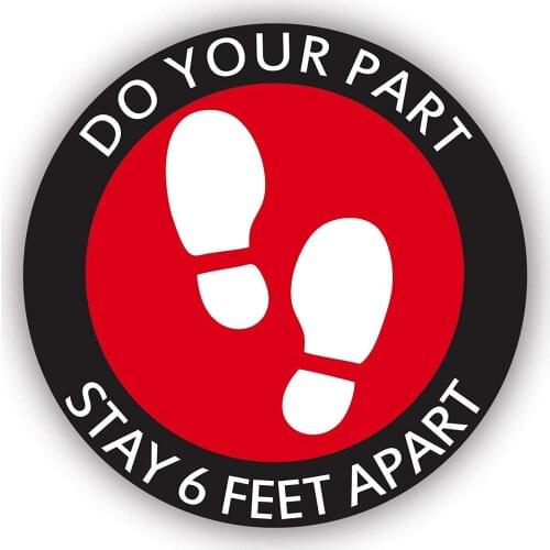 Maintain 6 Feet Social Distance Sticker Safety Sign Do Your Part, Stay 6 Feet Apart Decals KK Vinyl Motorcycle PVC 15cm X 15cm