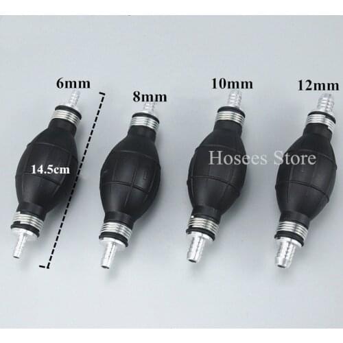 1Pcs 6/8/10/12mm Rubber Manual Transfer Liquid Gasoline Petrol Diesel Hand Primer Bulb Tube Aluminum Car Universal Fuel Pump