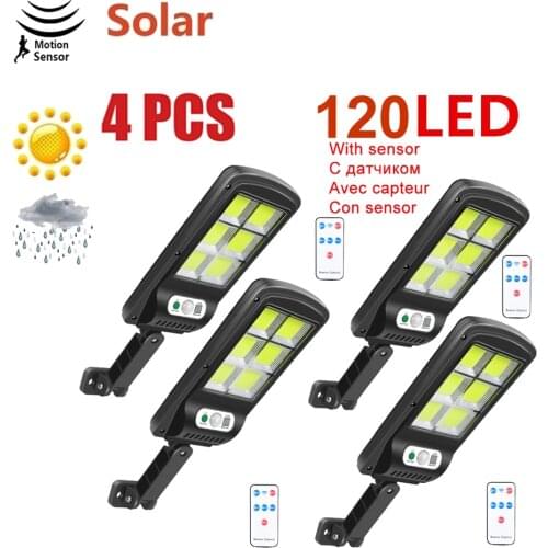 4pcs tabular oblong 100 LED Solar Power Wall Light PIR Motion Sensor Outdoor solar Street Lamps IP65 Waterproof Garen Outdoors l