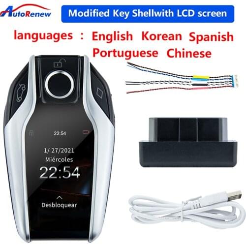 Okeytech Korean/Portuguese/Spanish Modified Boutique Smart Remote Car Key LCD Screen CF500 For BMW Benz Audi Toyota KIA Ford ect
