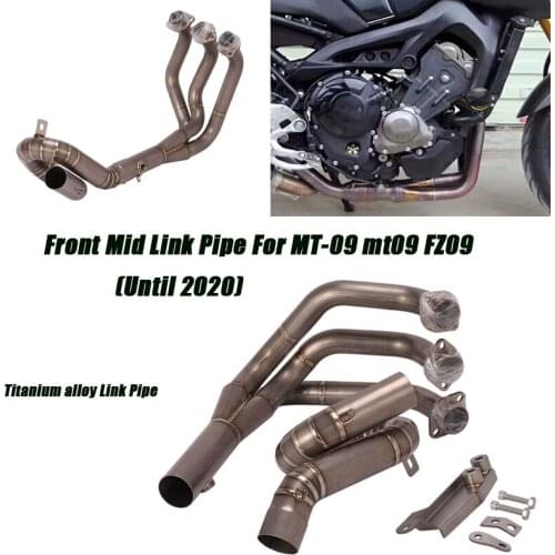 Front Middle Link Pipe Titanium Alloy Exhaust System for Yamaha FZ09 MT-09 MT09 race Motorcycle 51mm Header Full Tubes