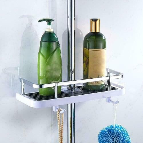 Shower Storage Holder Rack Organizer Bathroom Shampoo Tray Stand No Drilling Floating Shelf For Wall Household Item Tools